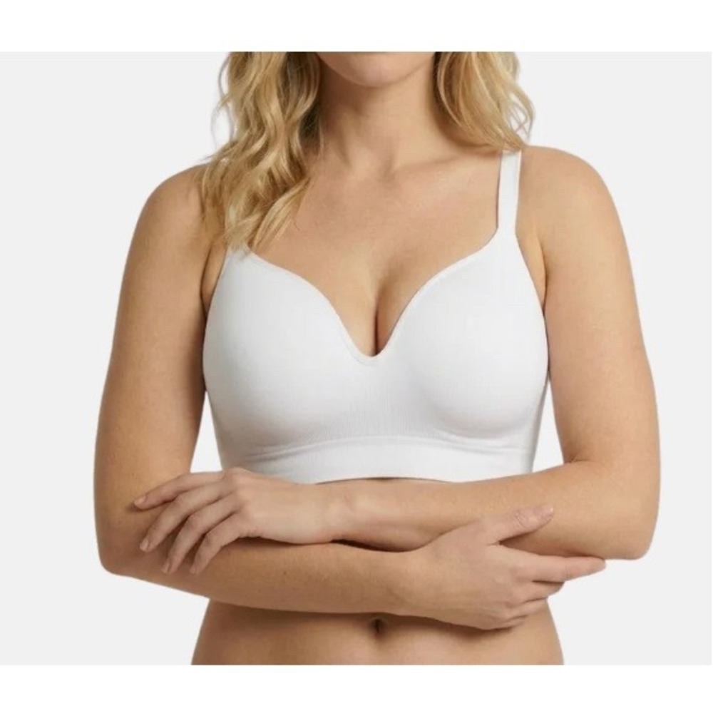 Underoutfit Women's White 467 The Infinite‎ Wireless Support Bra Size L NWT